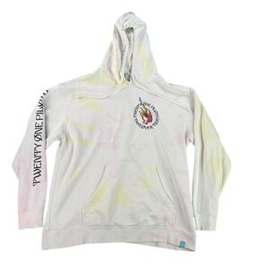 Twenty One Pilots‎ Hoodie Mens XL White Tie Dye Takeover Tour Graphic Pullover